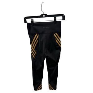 Adidas x Ivy Park 3-Stripe Leggings – Black with Gold Stripes – SZ S